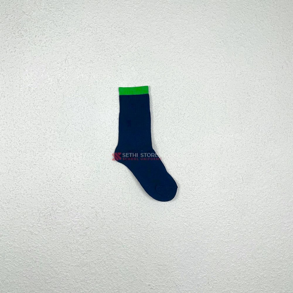 The Srijan School Socks for KG with Green stripes.