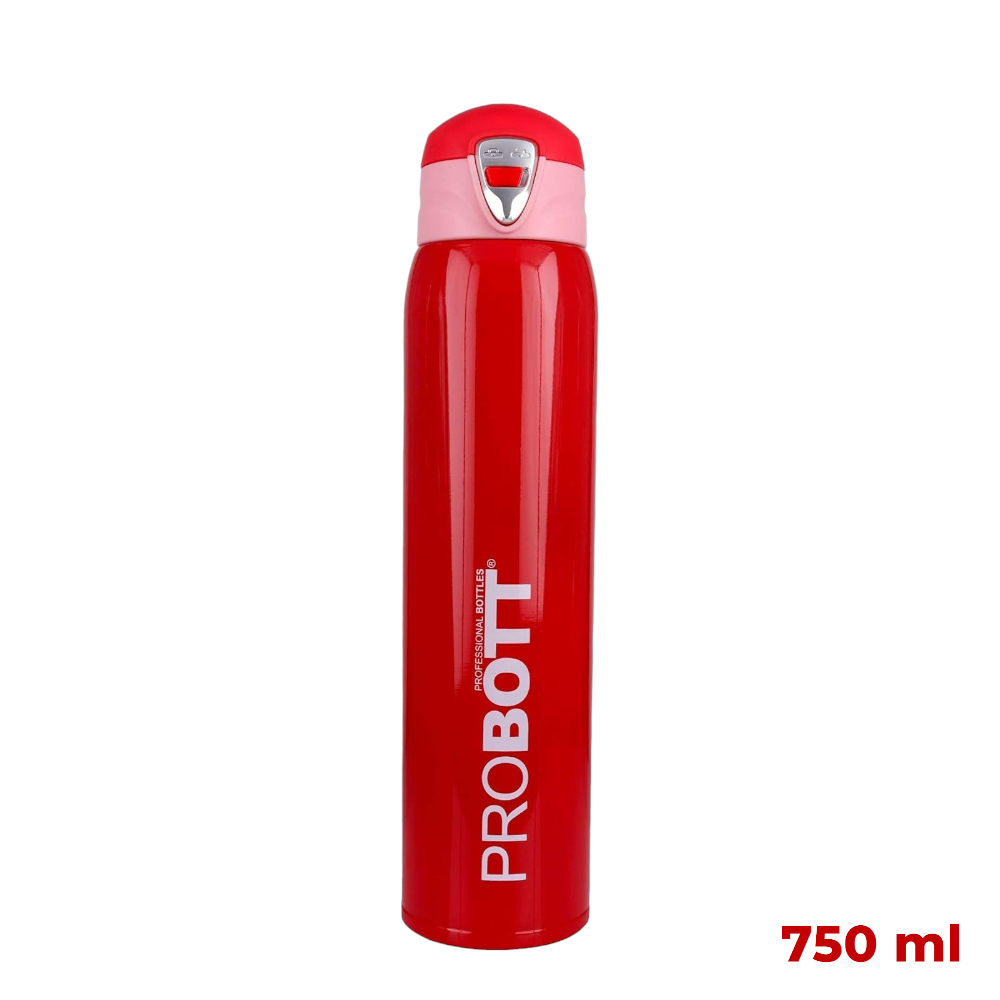 Probott Swift 750ml Thermos (Blue, Black, Pink) Vacuum Insulated Flask Bottle - Red Water Bottle