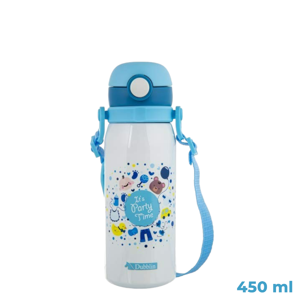 Blue Dubblin Donut 450 ML Vacuum Insulated Water Bottle, Stainless Steel, Double Wall, BPA-Free