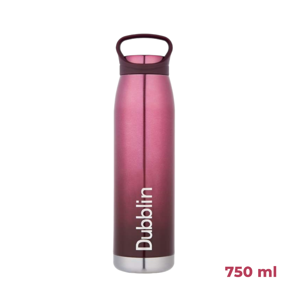 Dubblin Hiker Premium Stainless Steel Double Wall Vacuum Insulated BPA Free Water Bottle, 750 ml - Pink Water Bottle