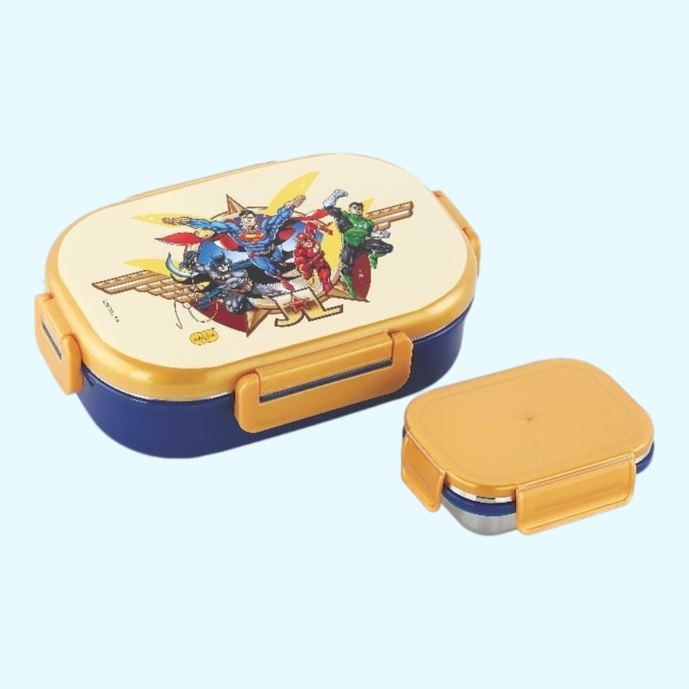 DC Superhero Lunchbox I Nakoda Sonet Big Stainless Steel Insulated Lunch Box | 650ML | BPA-Free, Leak-Resistant