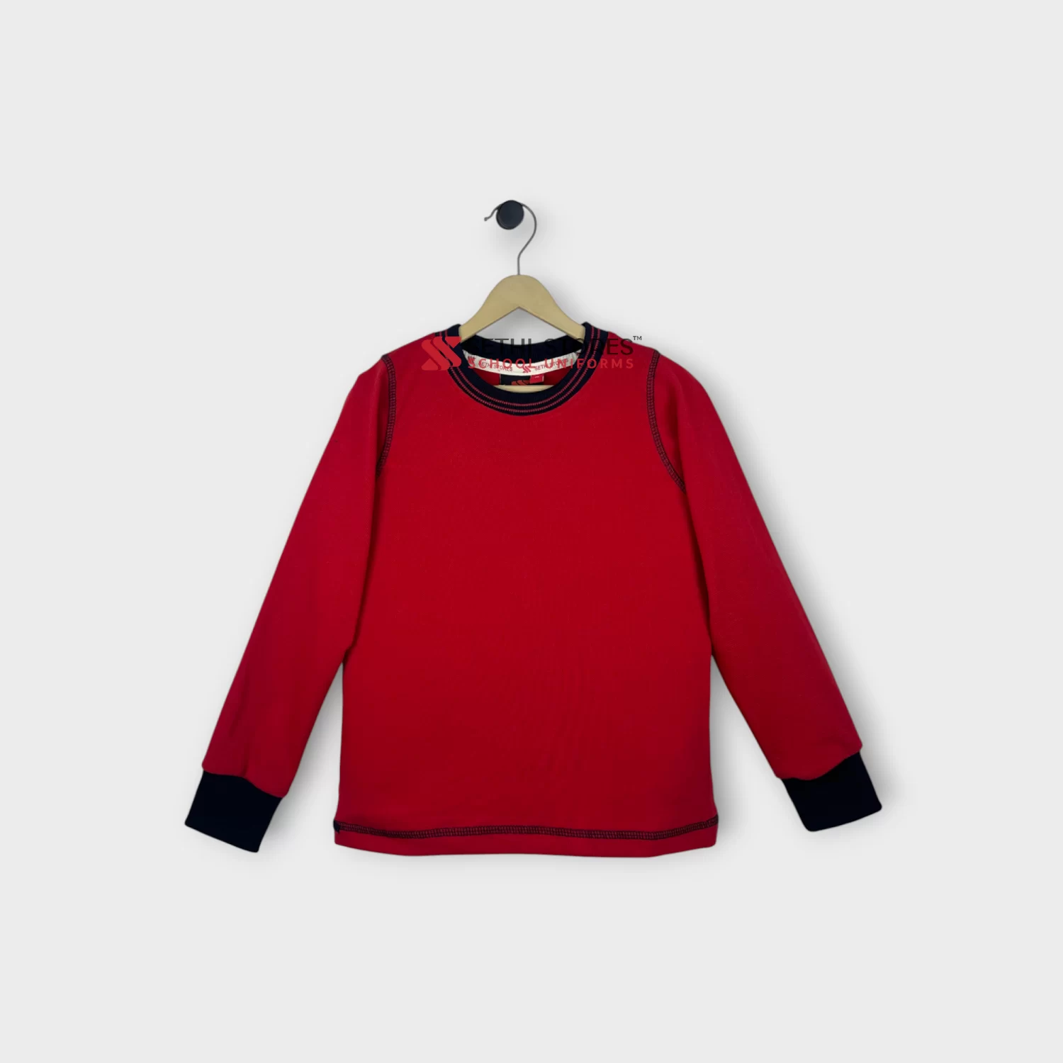 The Srijan School Nursery Full Sleeve T-Shirt for Winter Uniform - Red