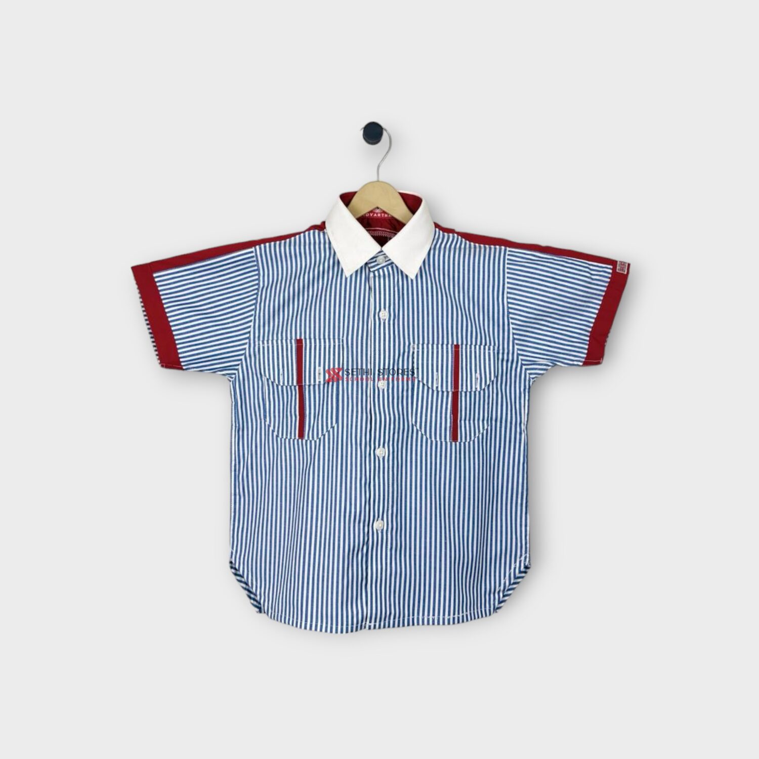 G.D Goenka Public School Boys' Half Sleeve Shirt for grade 3-5 Summer School uniform