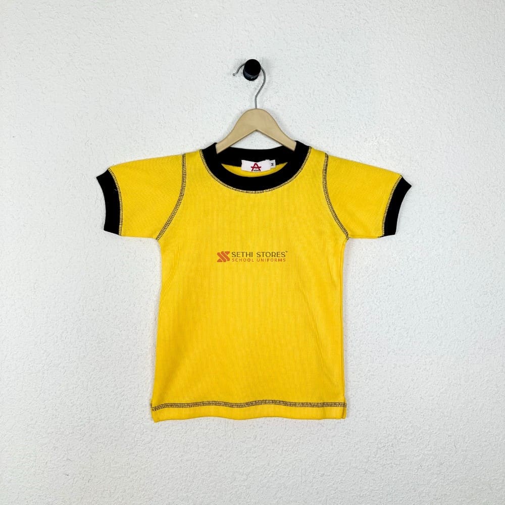 Half Sleeve Yellow T-Shirt for The Srijan School Uniform for KG.