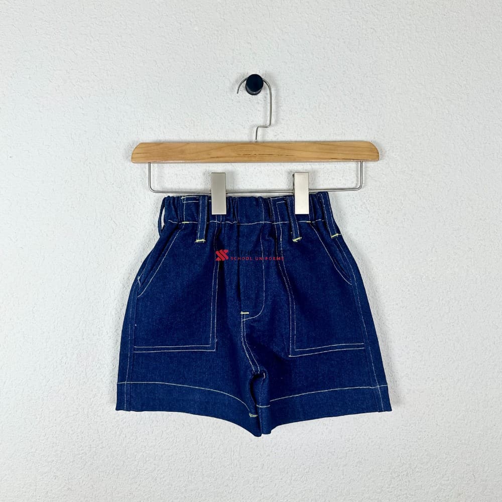 Denim shorts with Yellow thread for The Srijan School Summer School Uniform