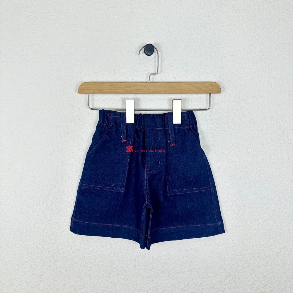 Denim shorts with Red thread for The Srijan School Summer School Uniform