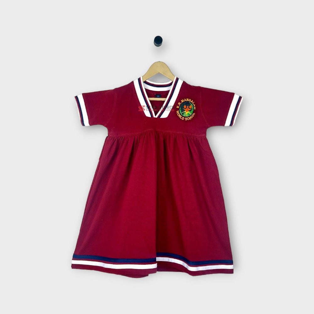 K.R Mangalam World School Girls' Tunic for Grade Nursery to 1 winter uniform