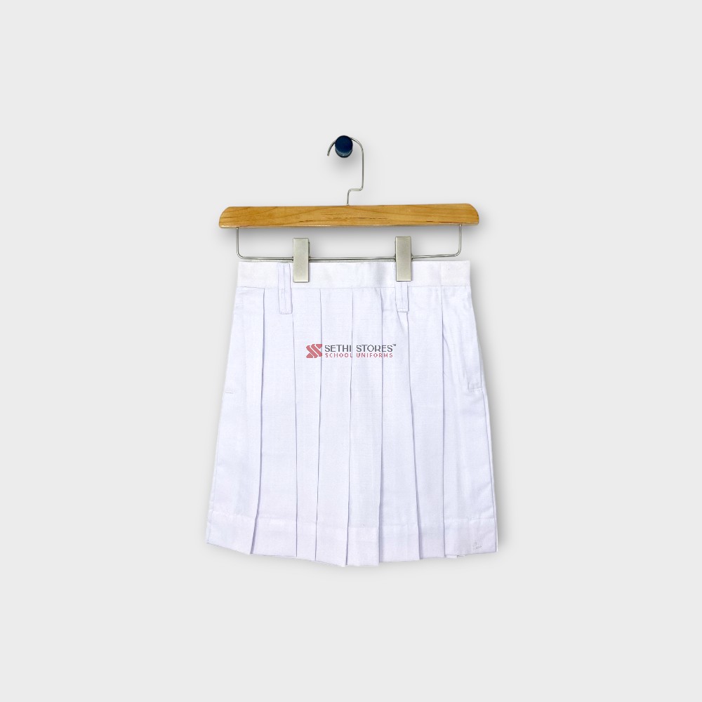 St. Marks School White PT Skirt for girls' summer School Uniform