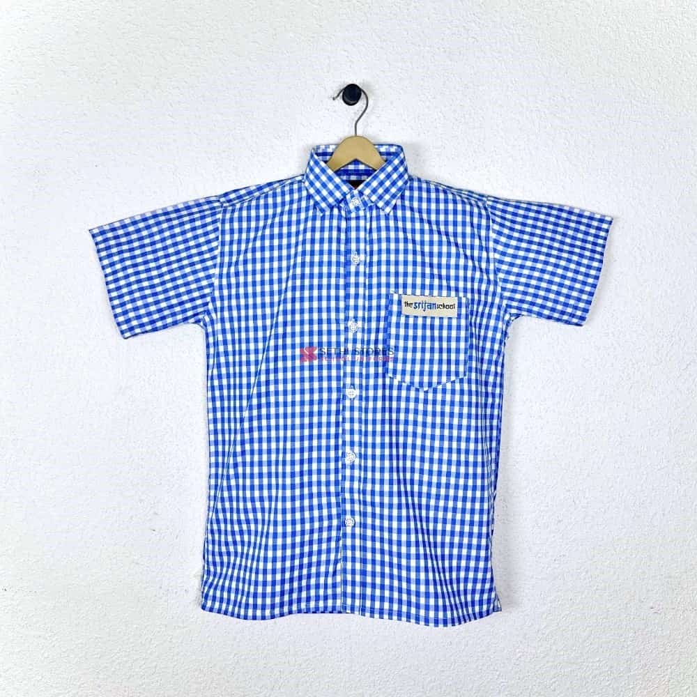 The Srijan School Half Sleeve Check shirt for Summer School Uniform