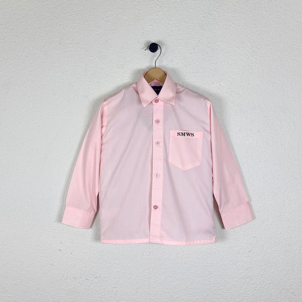 St. Marks World School Full Sleeve Pink Shirt for Seedling & Sapling Winter Uniform.