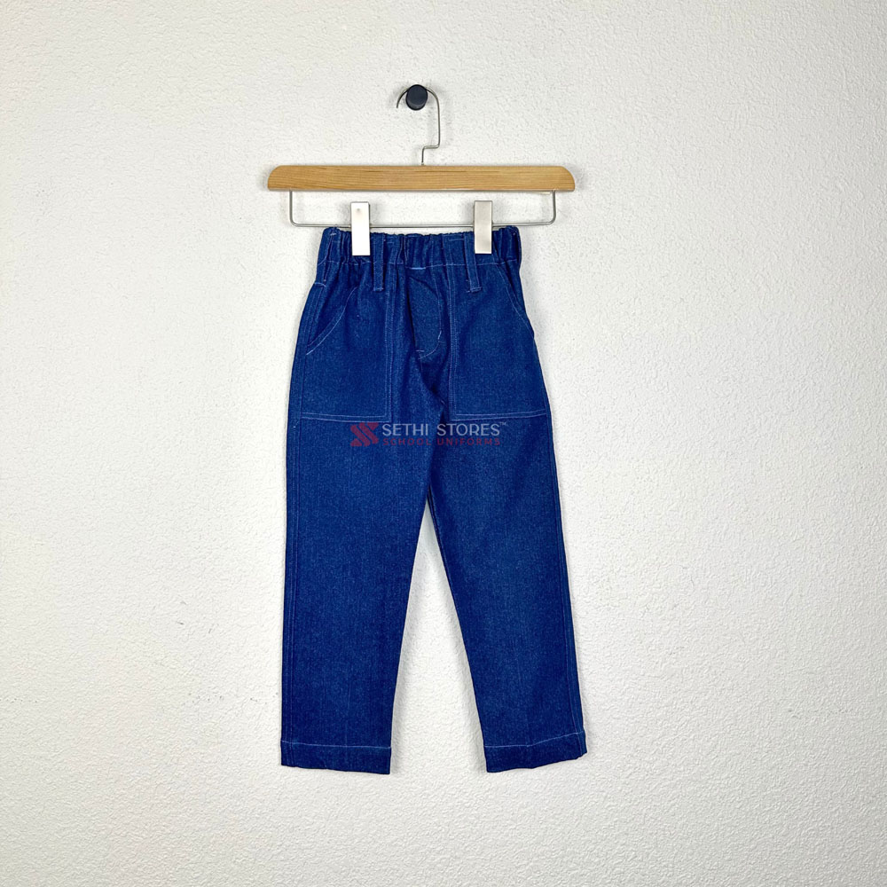 The Srijan School School Denim Lower for KG Winter Uniform.