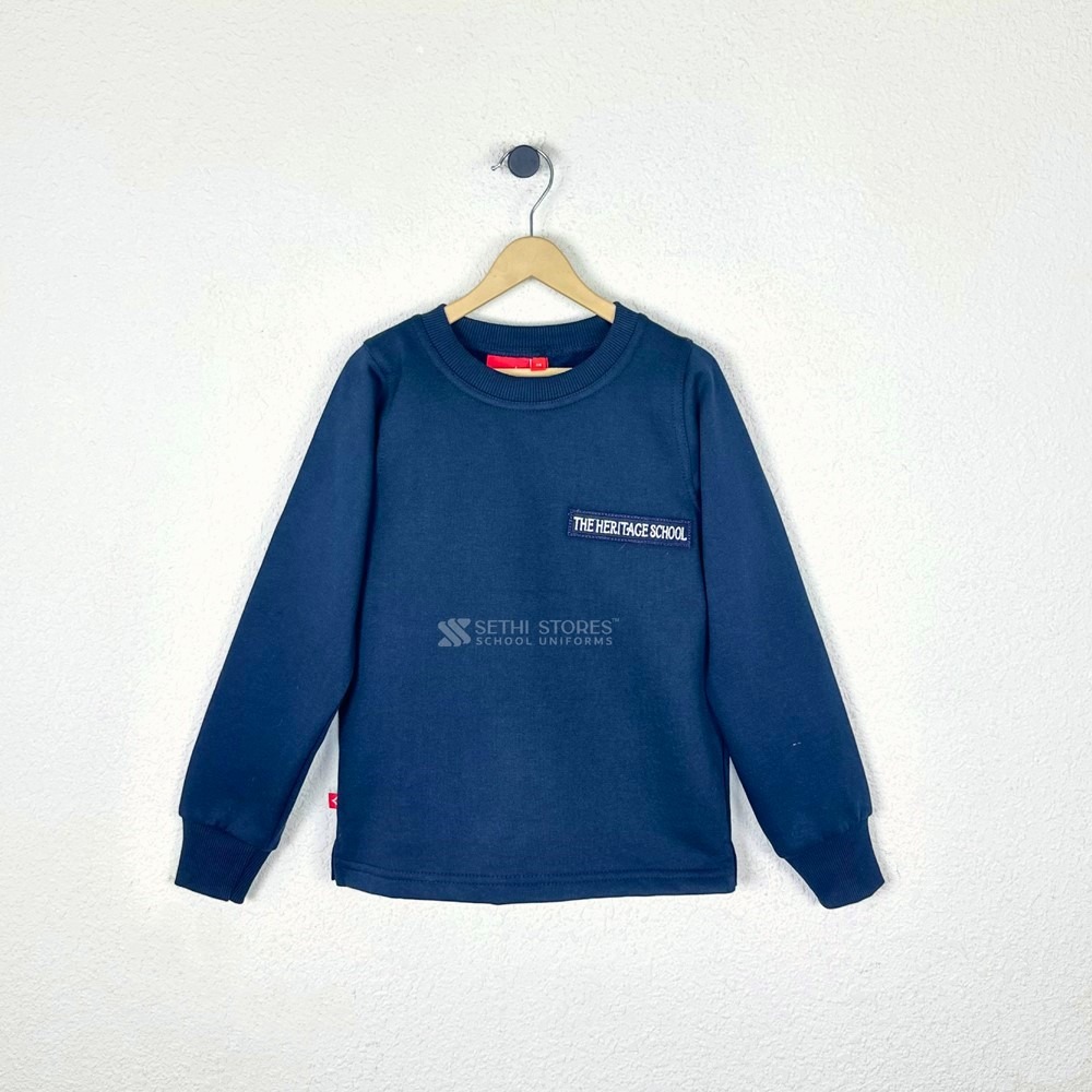 The Heritage School sweatshirt for grade Nursery to 12 winter uniform.