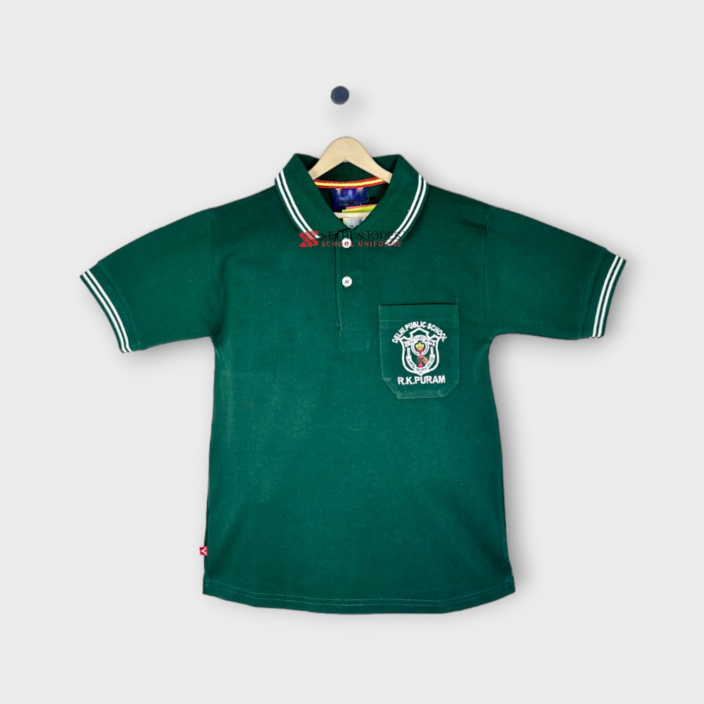 Green T-Shirt for DPS R.K Puram Summer Uniform