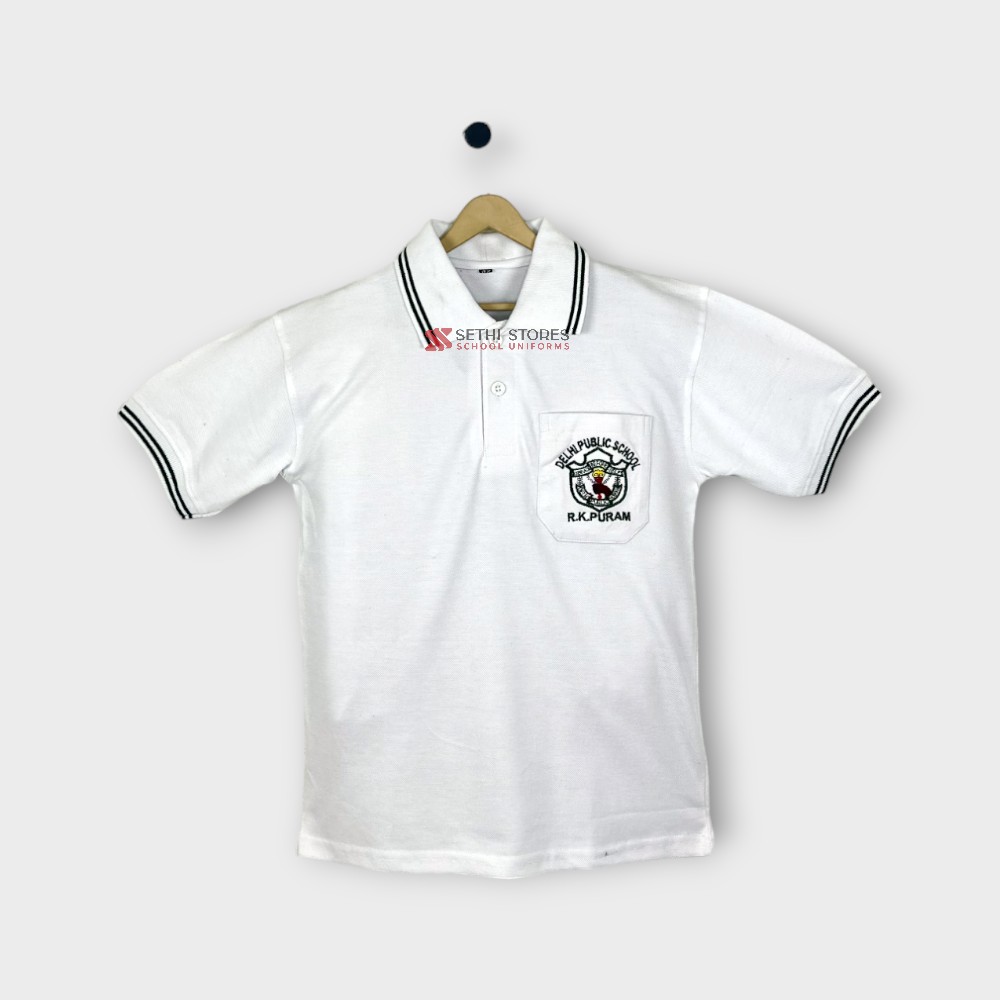 White T-Shirt for DPS R.K Puram Summer Uniform