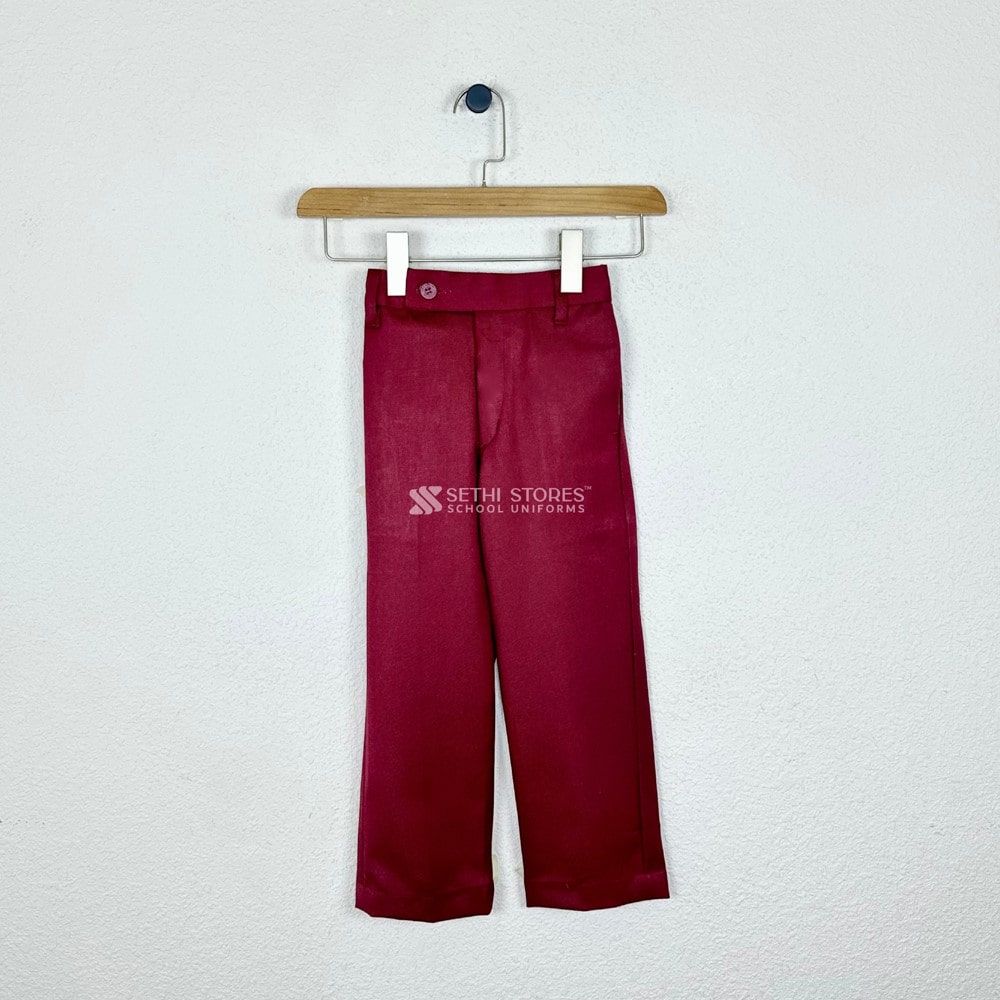 The Presidium School Maroon Pant/Trouser with Elastic for winter uniform.