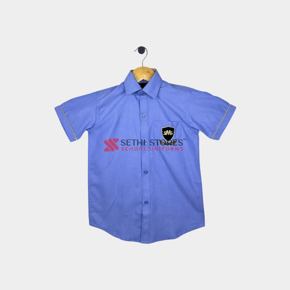 SMS – Half Sleeve Shirt with Beige Piping (Summer) – Grade 1 to 4 – Boy, Girl