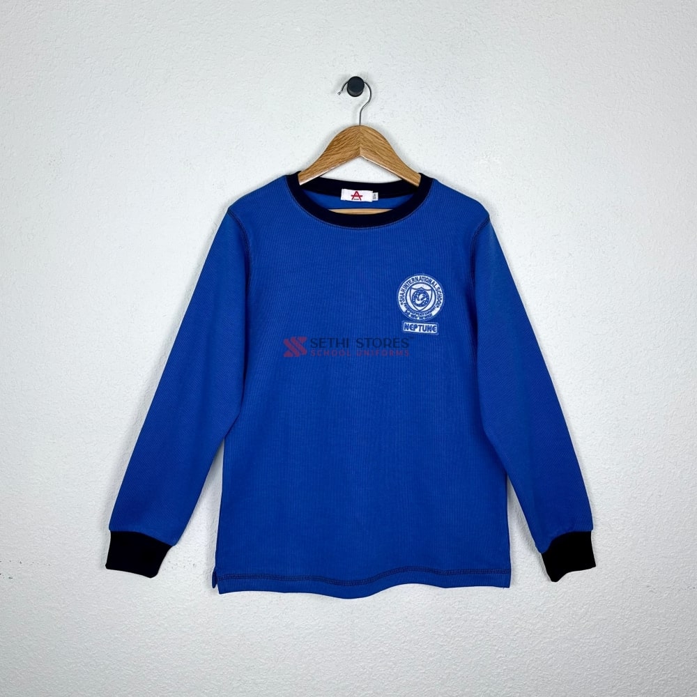 Shah International School Neptune House T-Shirt fullsleeve for winter uniform.