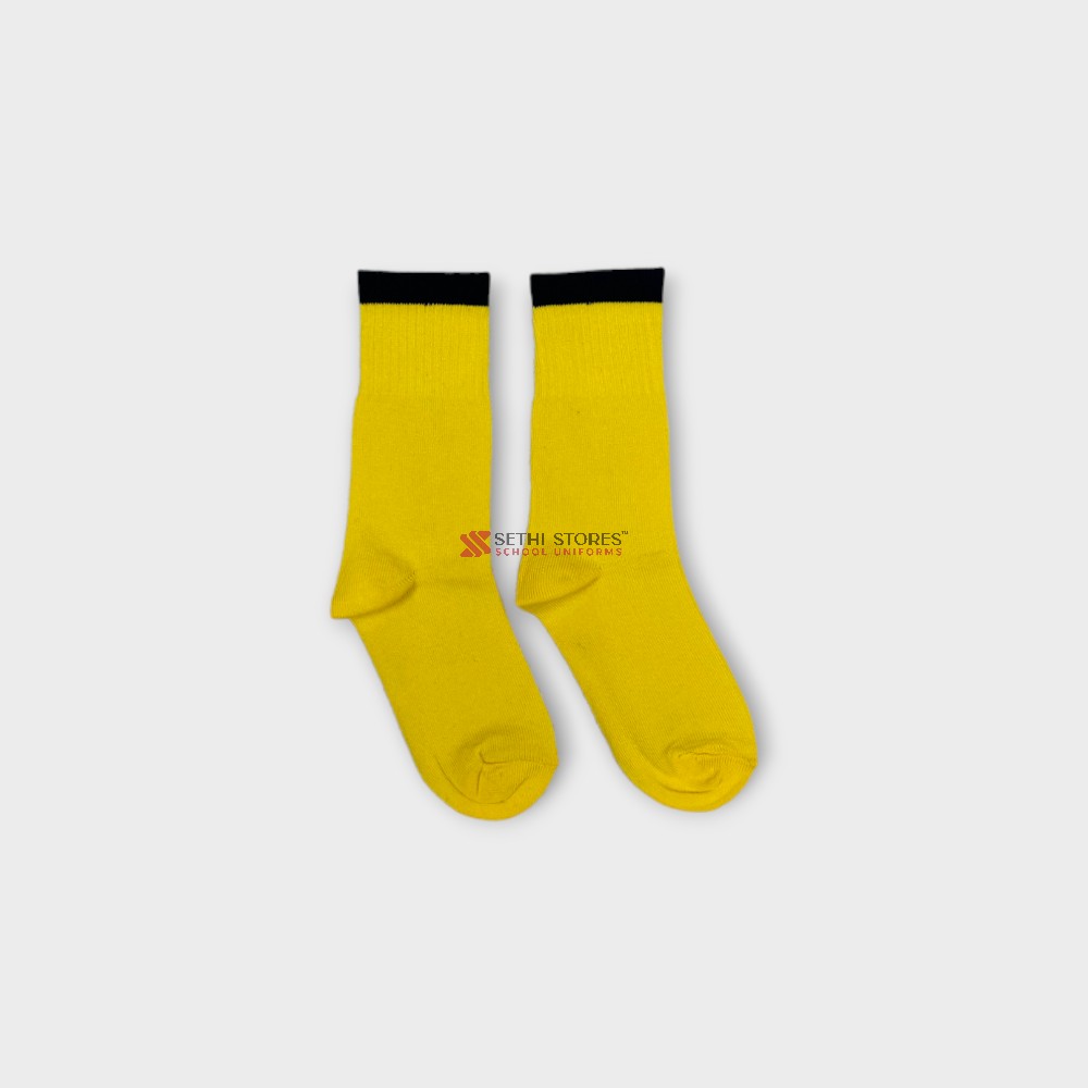 The Srijan Socks for Nursery Summer School Uniform in yellow.