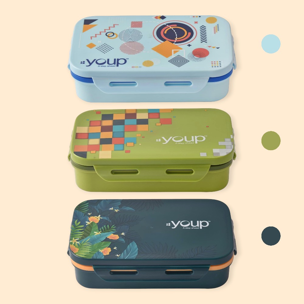 YOUP Stainless Steel Yummy Kids Lunch Box - 500ml | Airtight, Leak-Proof & Durable