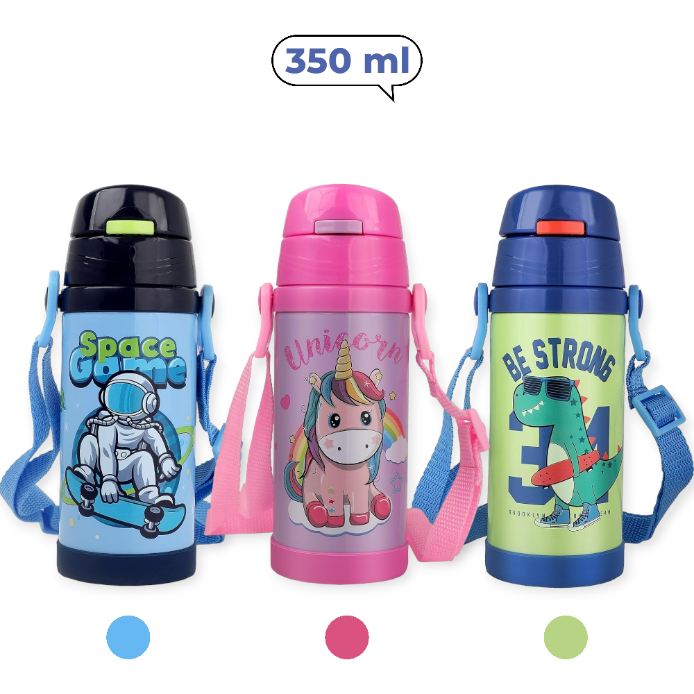 PROBOTT Jerry 350 ML Vacuum Flask Water Bottle for Kids, Stainless Steel, Double Wall Insulated, Leakproof